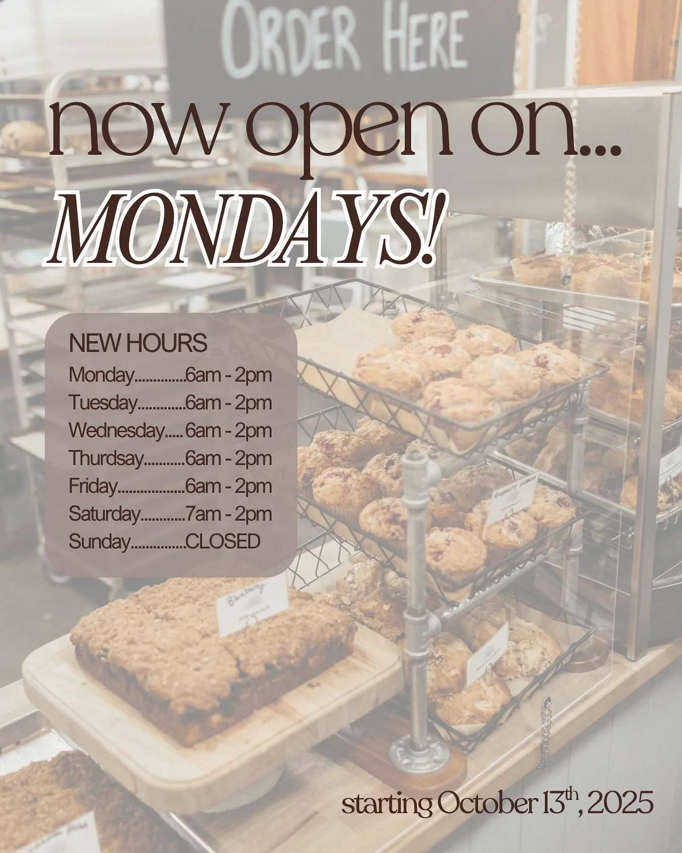 The day you have all been waiting for is finally here! Starting this coming Monday, we will be open 6am-2pm serving our usual selection of goodies!! #bakery #portangeles