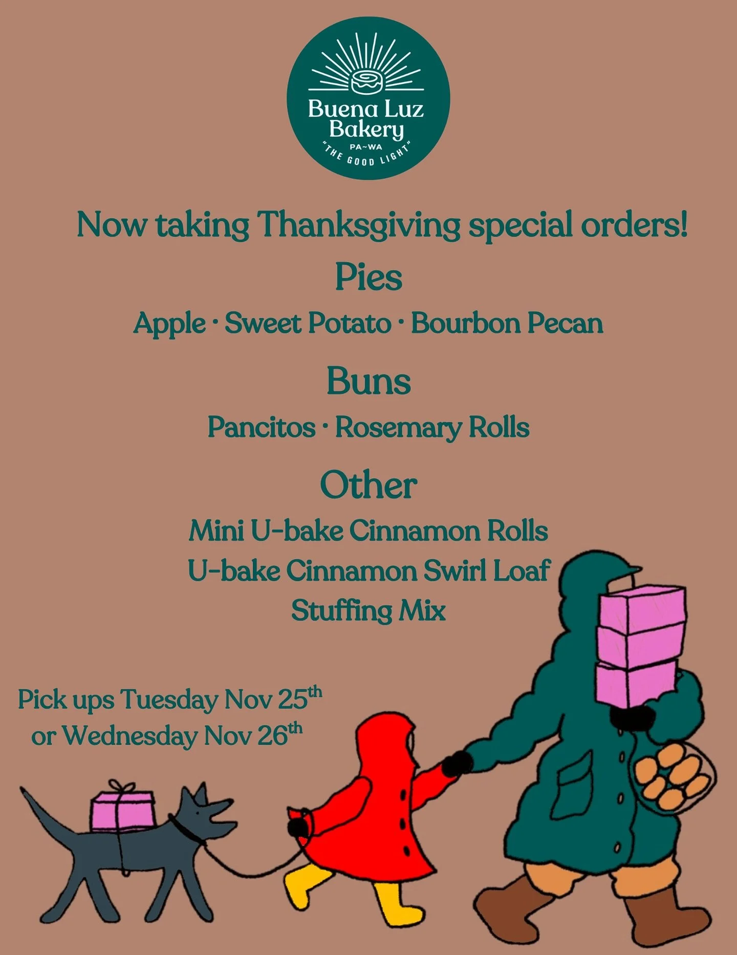 Happy November aka Pie Season in bakery land! Call or stop by to place your order for Thanksgiving. Let us roll out the dough for you! 🥧
