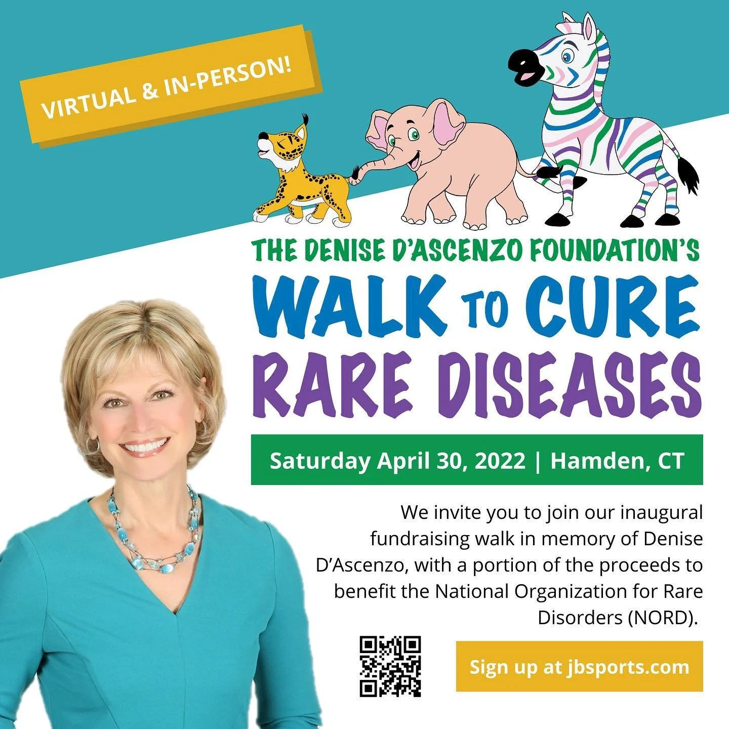 The Denise D'Ascenzo Foundation invites people of all ages to join its first-ever fundraising walk in memory of Connecticut&rsquo;s beloved news anchor, Denise D&rsquo;Ascenzo. The two-mile health walk will step off at 10:00 a.m. on Quinnipiac Univer