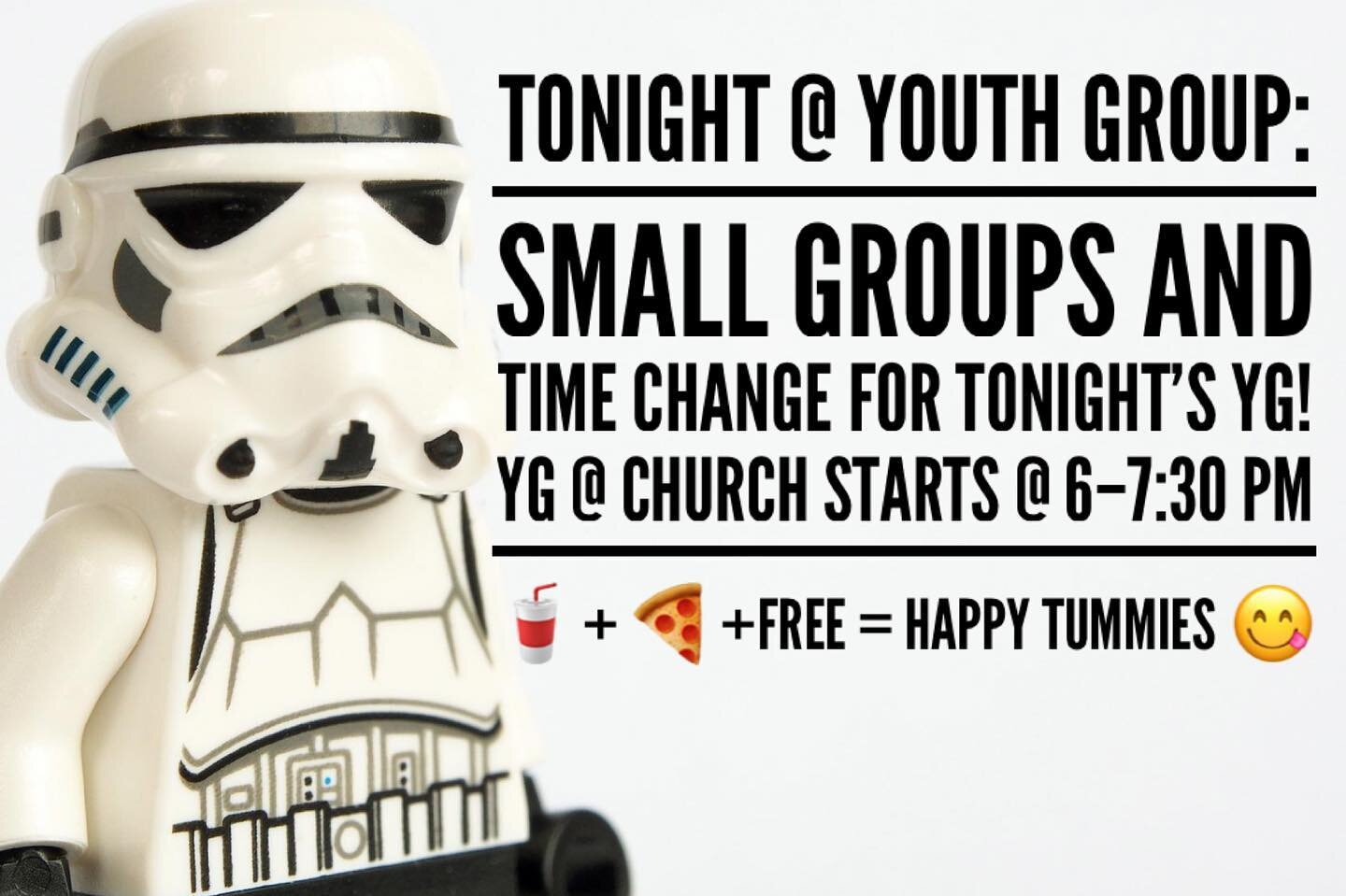 🚨🚨Notice tonight&rsquo;s TIME CHANGE!!!! 6-7:30 pm🚨🚨
For the next couple Monday&rsquo;s youth group will be ending at 7:30 instead of 8! Please be sure to tell you parents!!! More will be explained tonight during announcements. Looking forward to