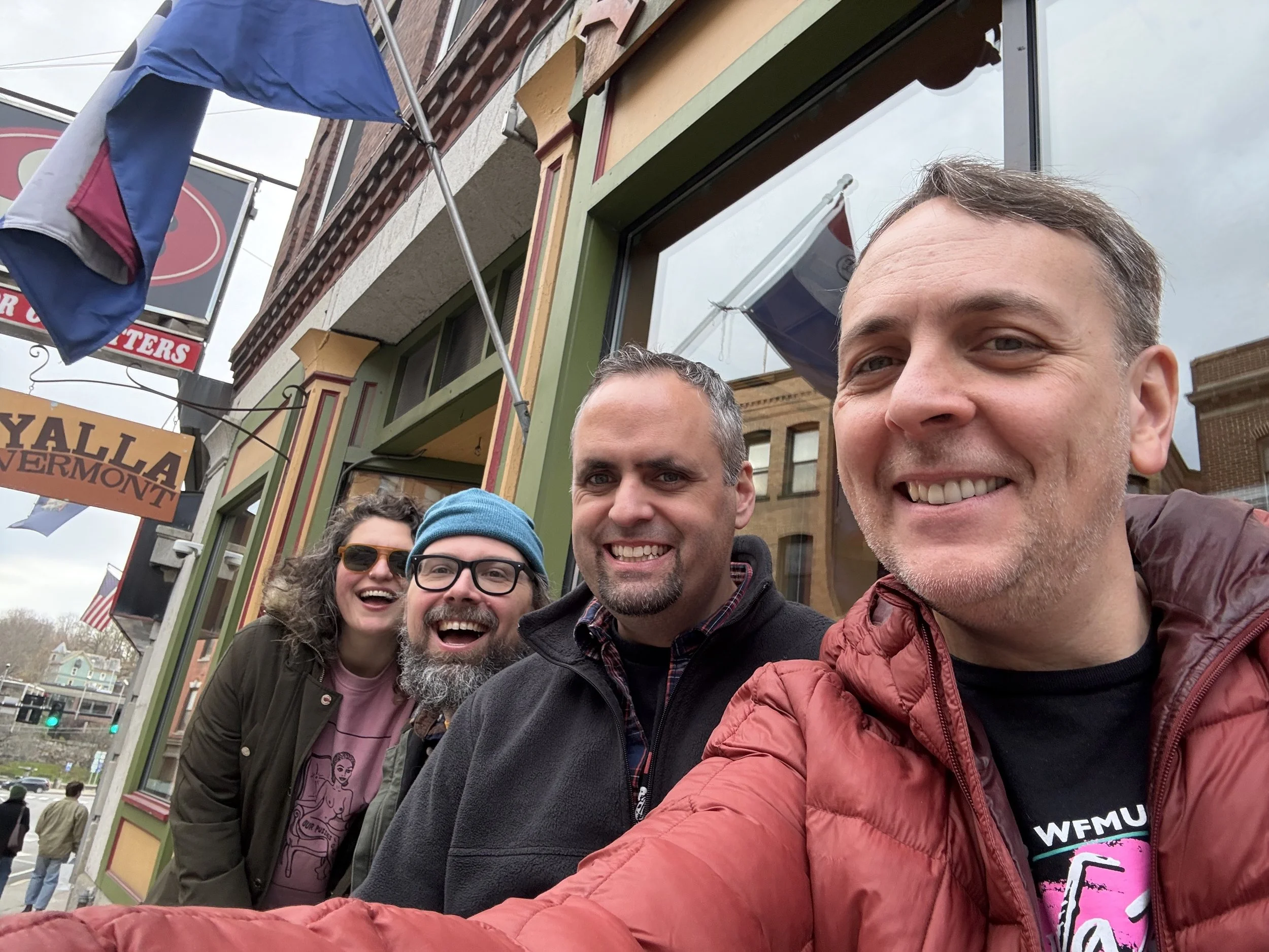 Countermoon getting falafel in Brattleboro, Vermont