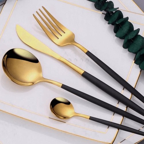 Black-Gold Flatware