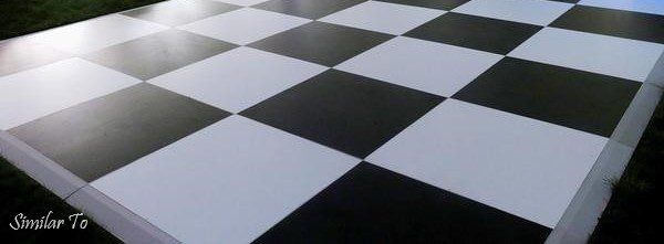 Black & White Checkered Dance floor
16x16 ~ $1440
16x20 ~ $1800
20x20 ~ $2250
20x24 ~ $2700
24x24 ~ $3240