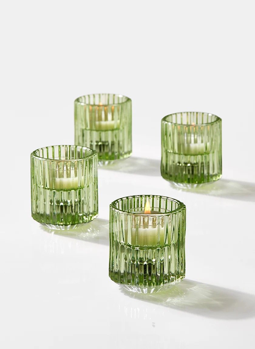 Green Ripple candle holder Taper/Tealight~$4.00ea