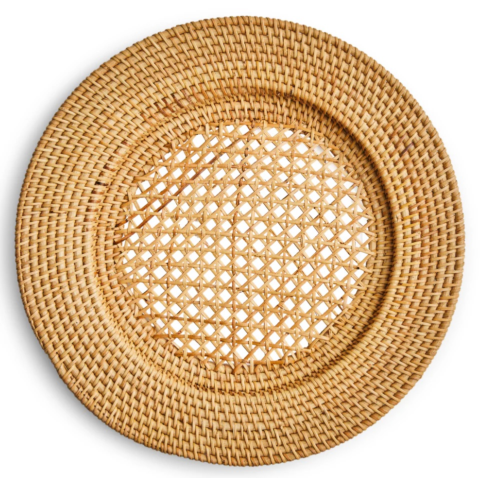Honey Rattan Charger 13" ~ $7