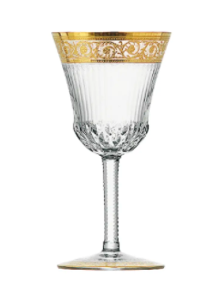 SAINT LOUIS -  CRYSTAL Thistle Gold American Water Goblet