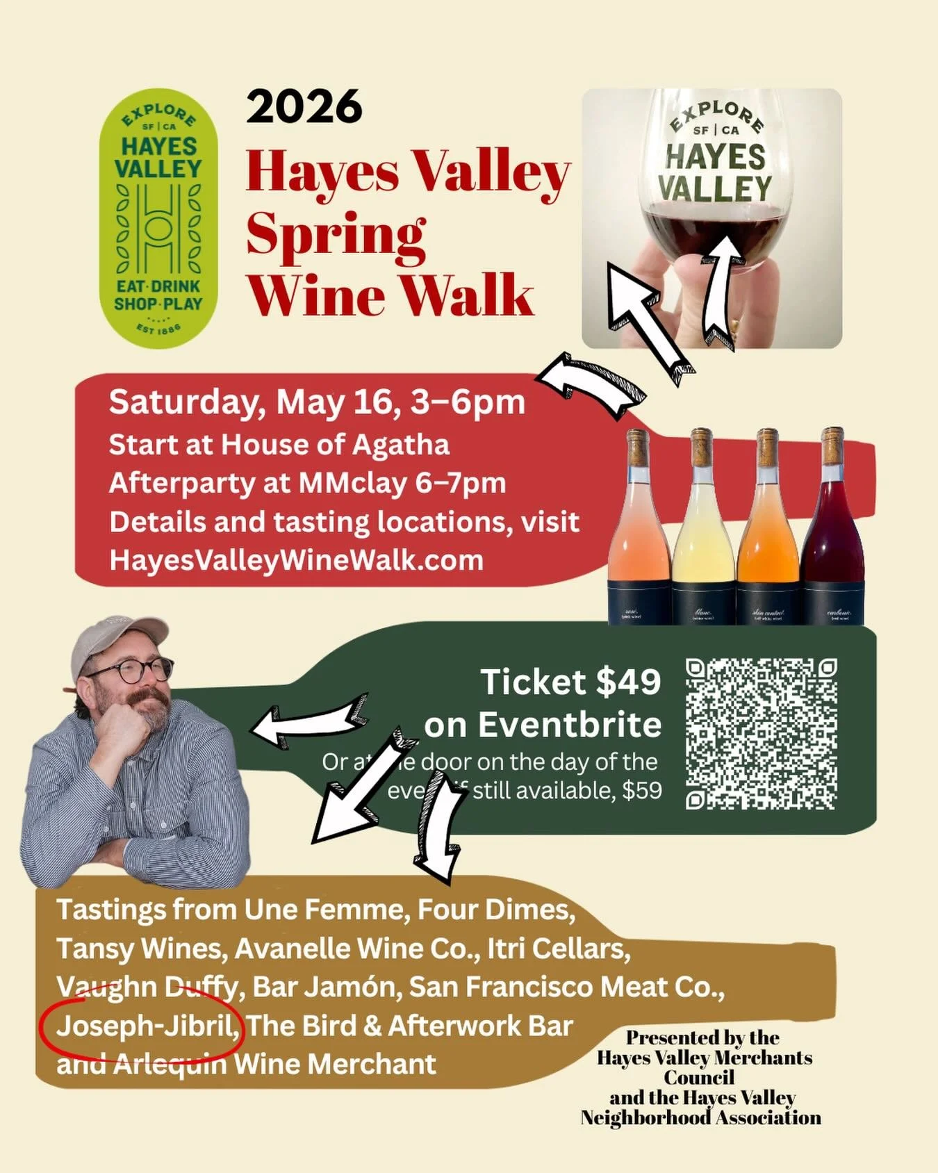 SF Bay Area friends 🍷Come explore the wonderful merchants of @explorehayesvalley and join us for the Hayes Valley Spring Wine Walk this Saturday afternoon!
We&rsquo;ll be pouring our wines alongside an amazing lineup of producers throughout the neig