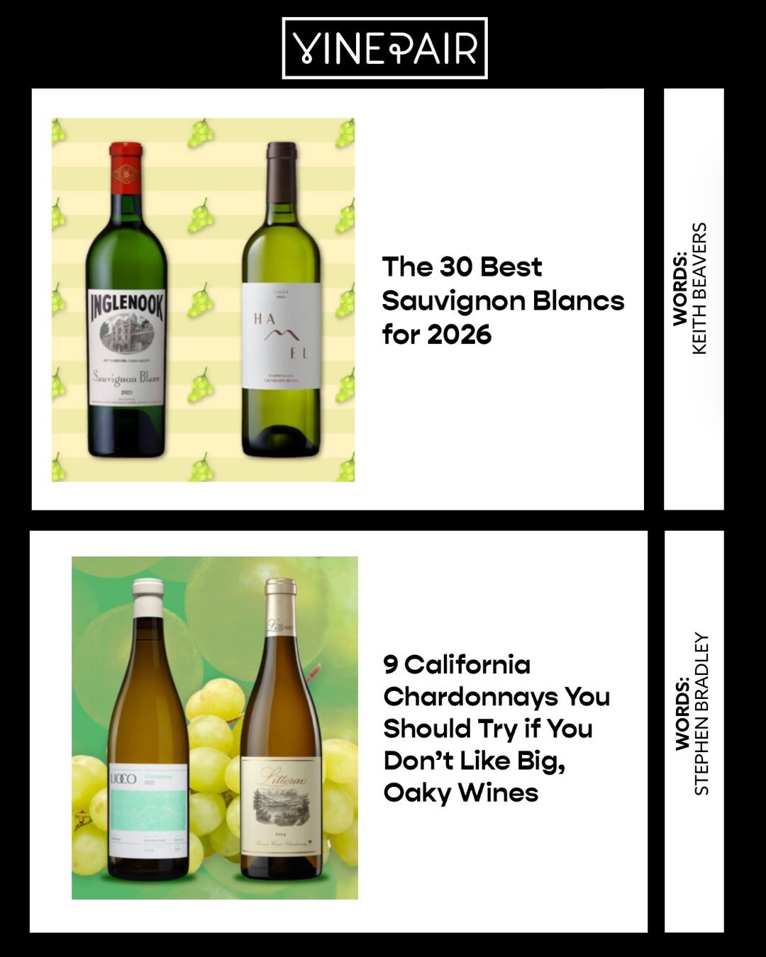 💥 Thanks for the love! @vinepair  @vinepairkeith @sstephenbbradley💥 

📠 Two awesome pieces about great wines. we&rsquo;re thrilled to be in good company. 

🍇 Both of these wines are classically-made fresh takes on some of our favorite varietals. 