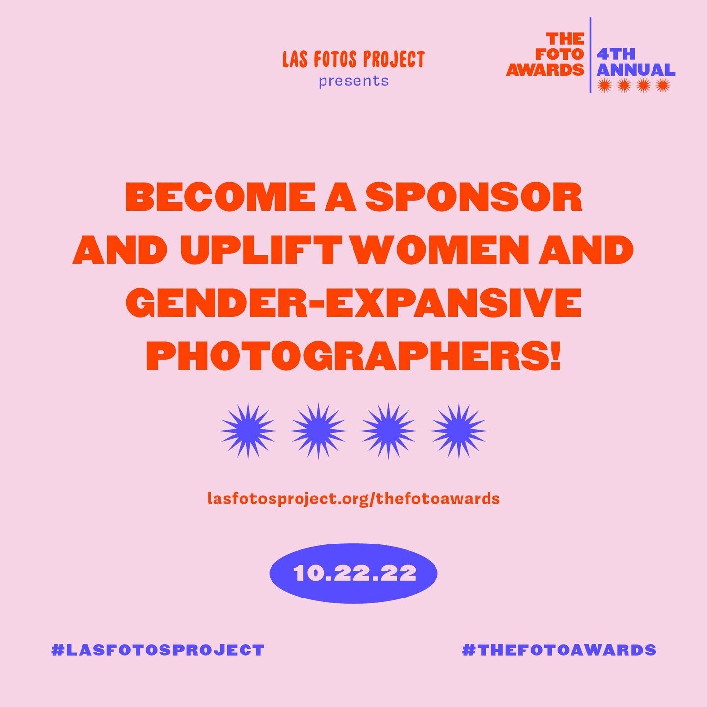 Las Fotos Project&rsquo;s 4th annual The Foto Awards and fundraising celebration event is on it's way! You can be a part of making this celebration of women and gender-expansive creatives a memorable one. Become an event sponsor &amp; add your name t