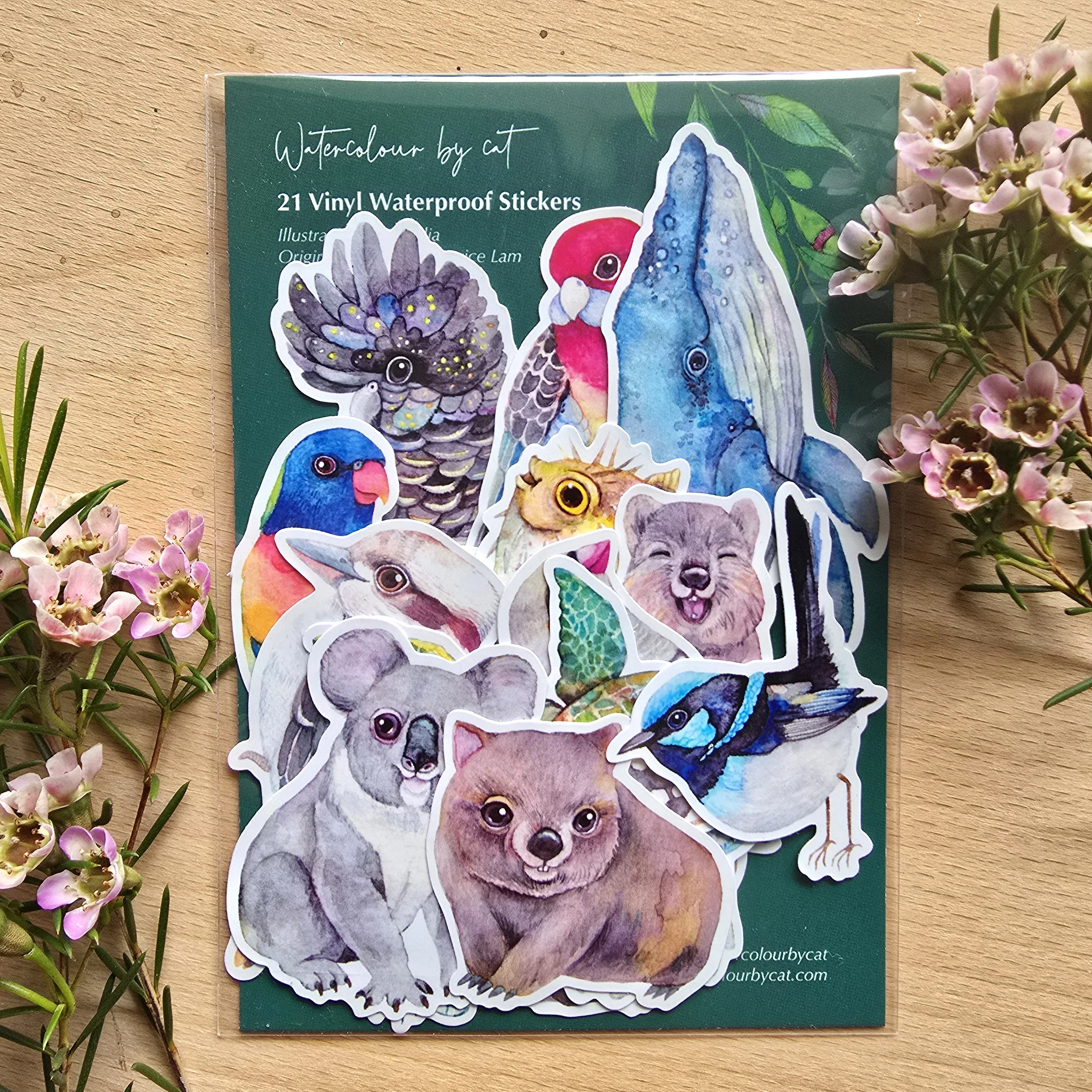 Australian animals vinyl sticker pack