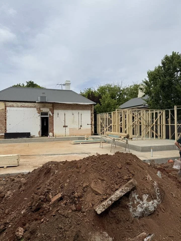 Project progressing well despite wet weather. House renovation in Adelaide. More exciting images to follow.