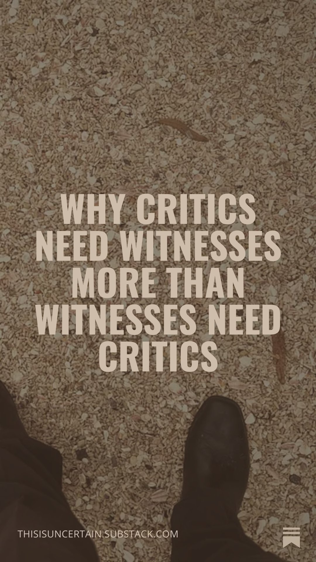 New Substack Post! I have never wanted to be the critic