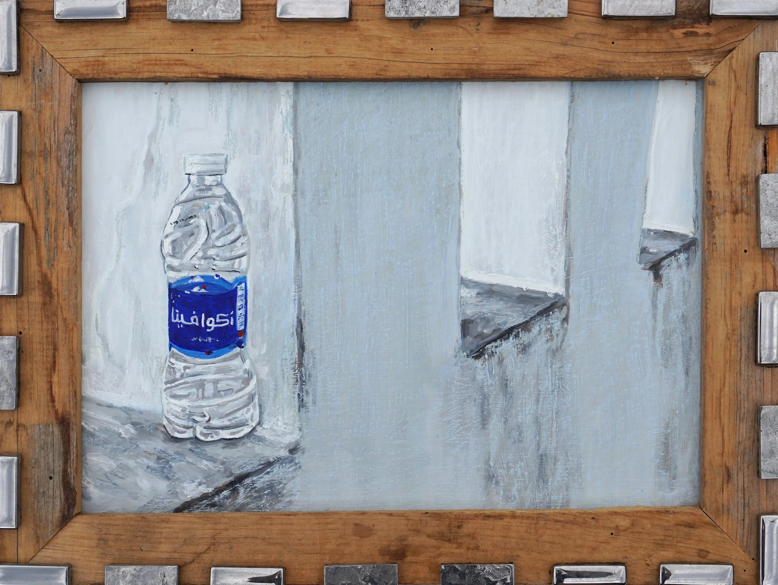 Asilah I, oil and oil stick on foam board in artist made frame, 38 x 50cm