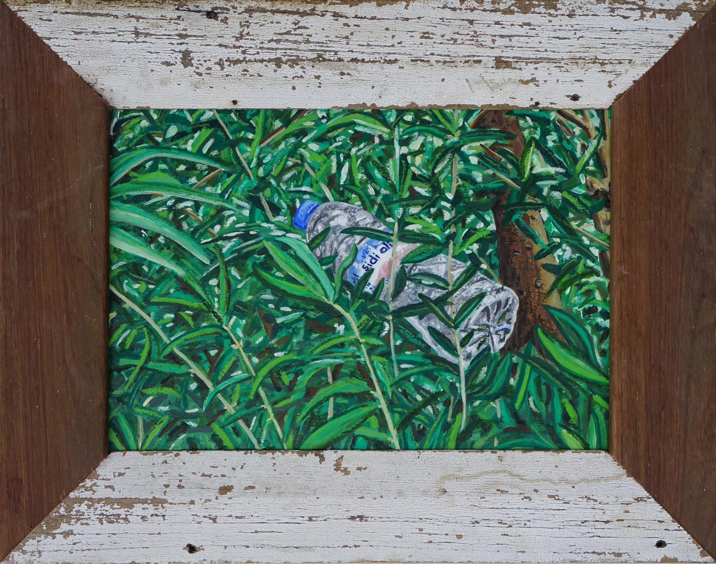 Marrakech, oil and oil stick on foam board in artist made frame, 47 x 60cm