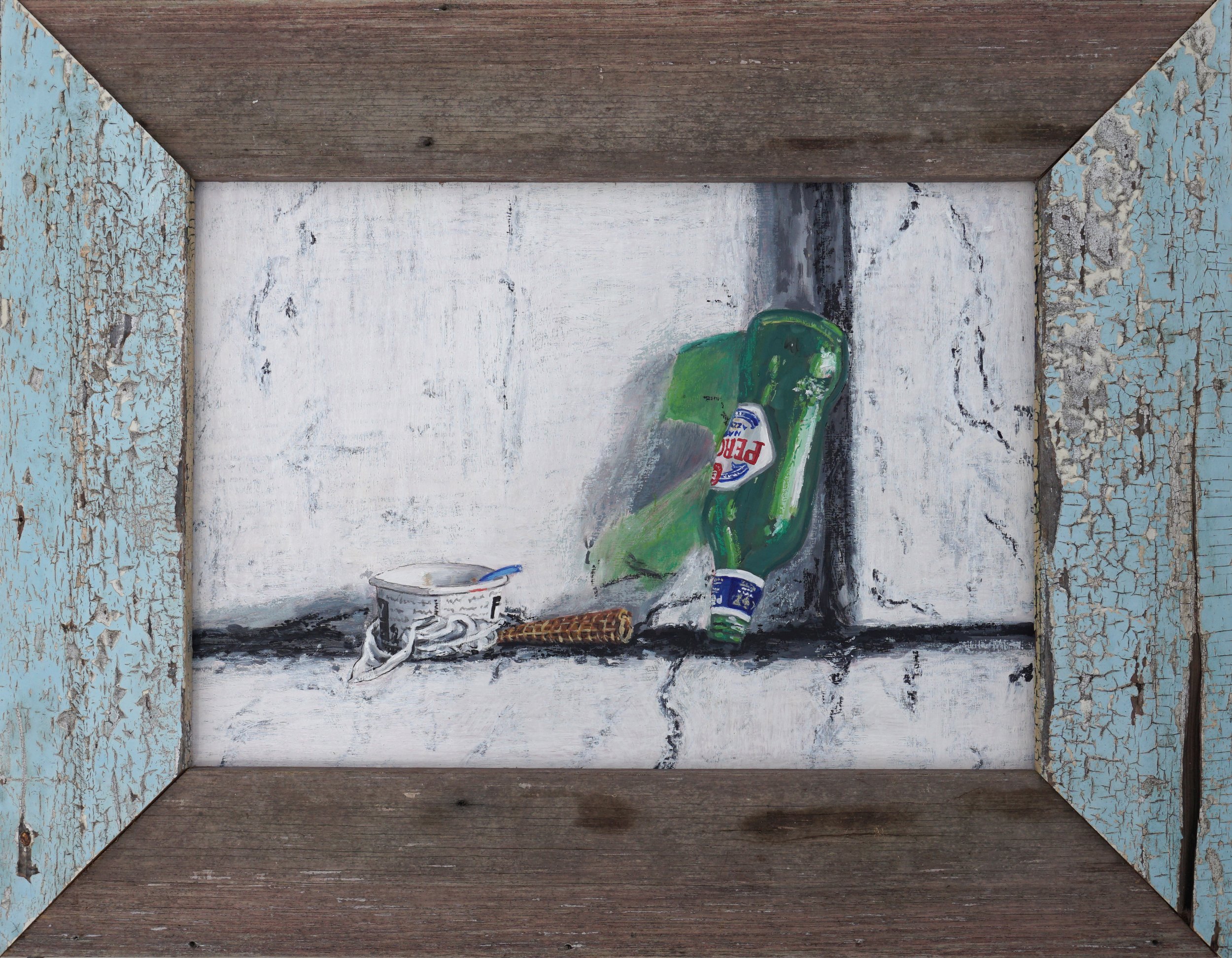 Rome I, oil and oil stick on foam board in artist made frame, 46 x 59cm