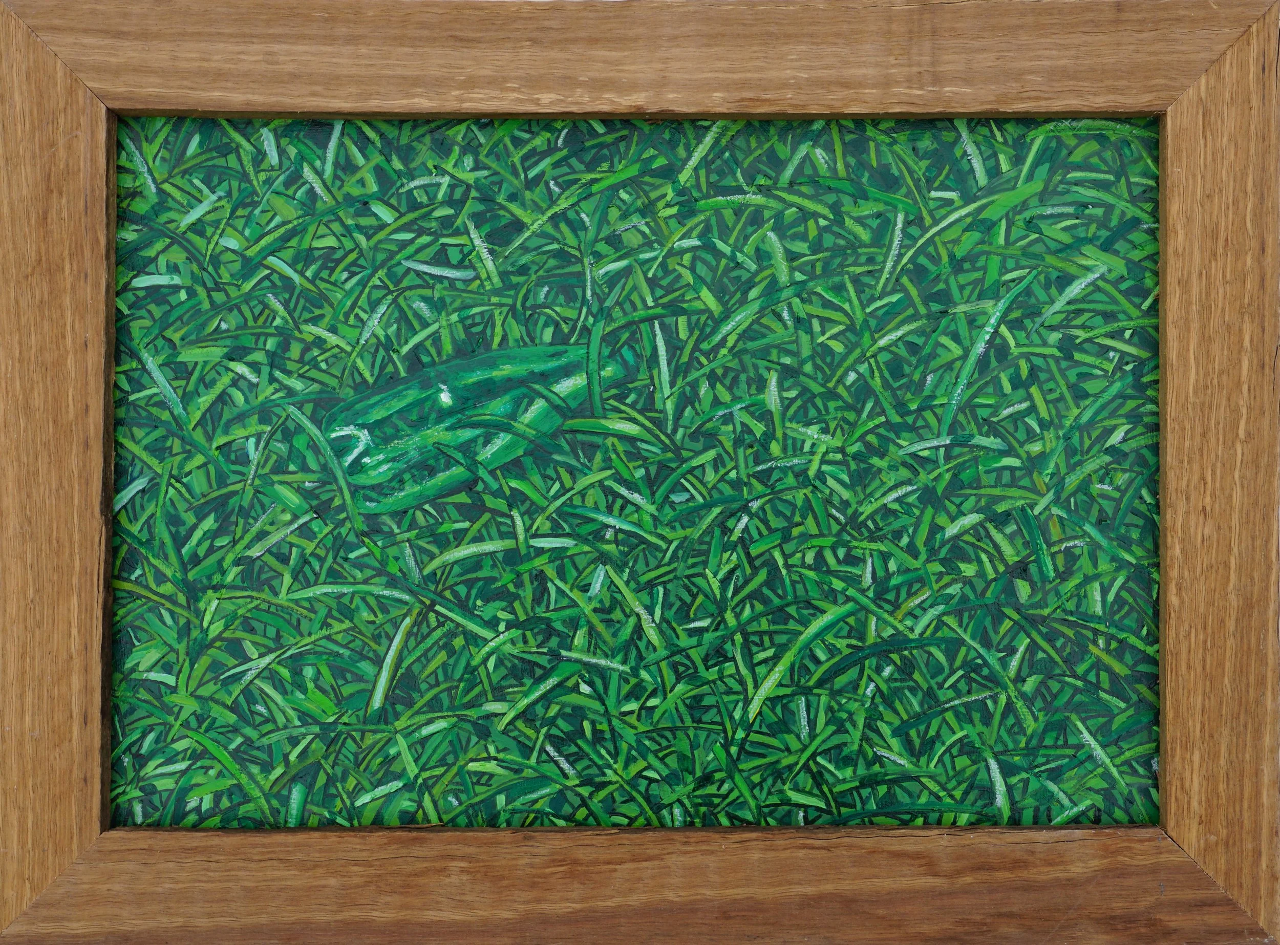 Rabat III, oil and oil stick on foam board in artist made frame, 37 x 50cm