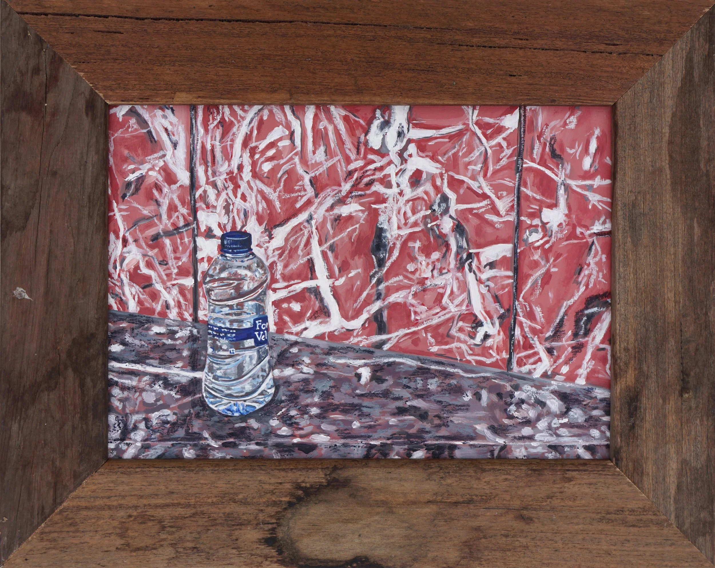 Palma I, oil and oil stick on foam board in artist made frame, 46 x 48cm