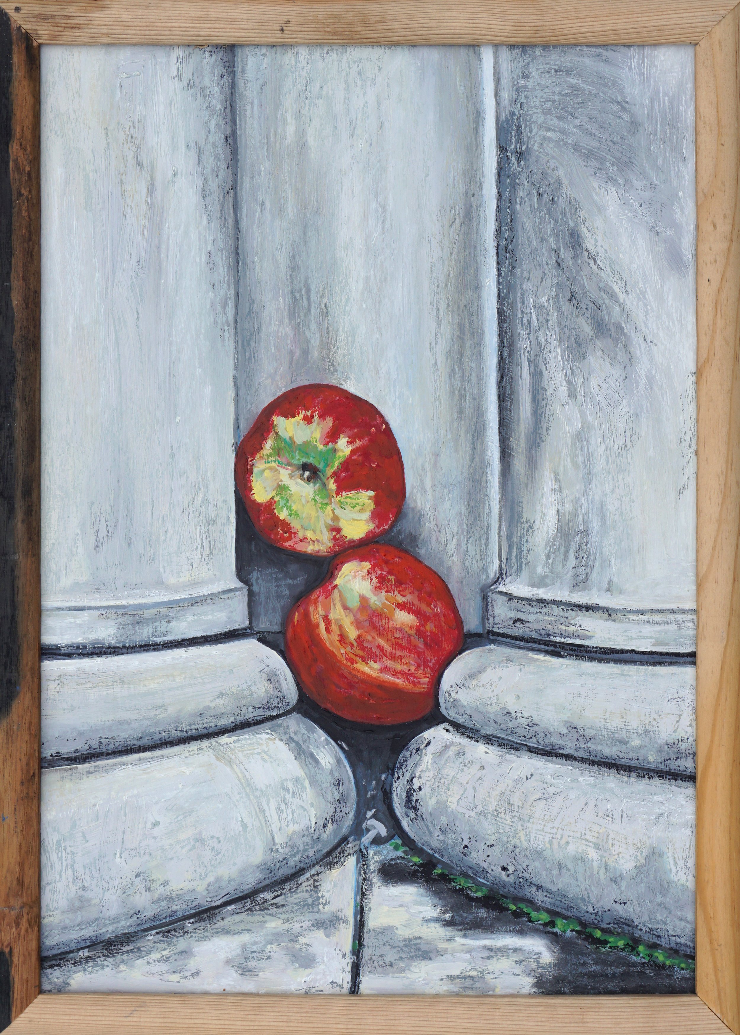 Birmingham, oil and oil stick on foam board in artist made frame, 45 x 32cm