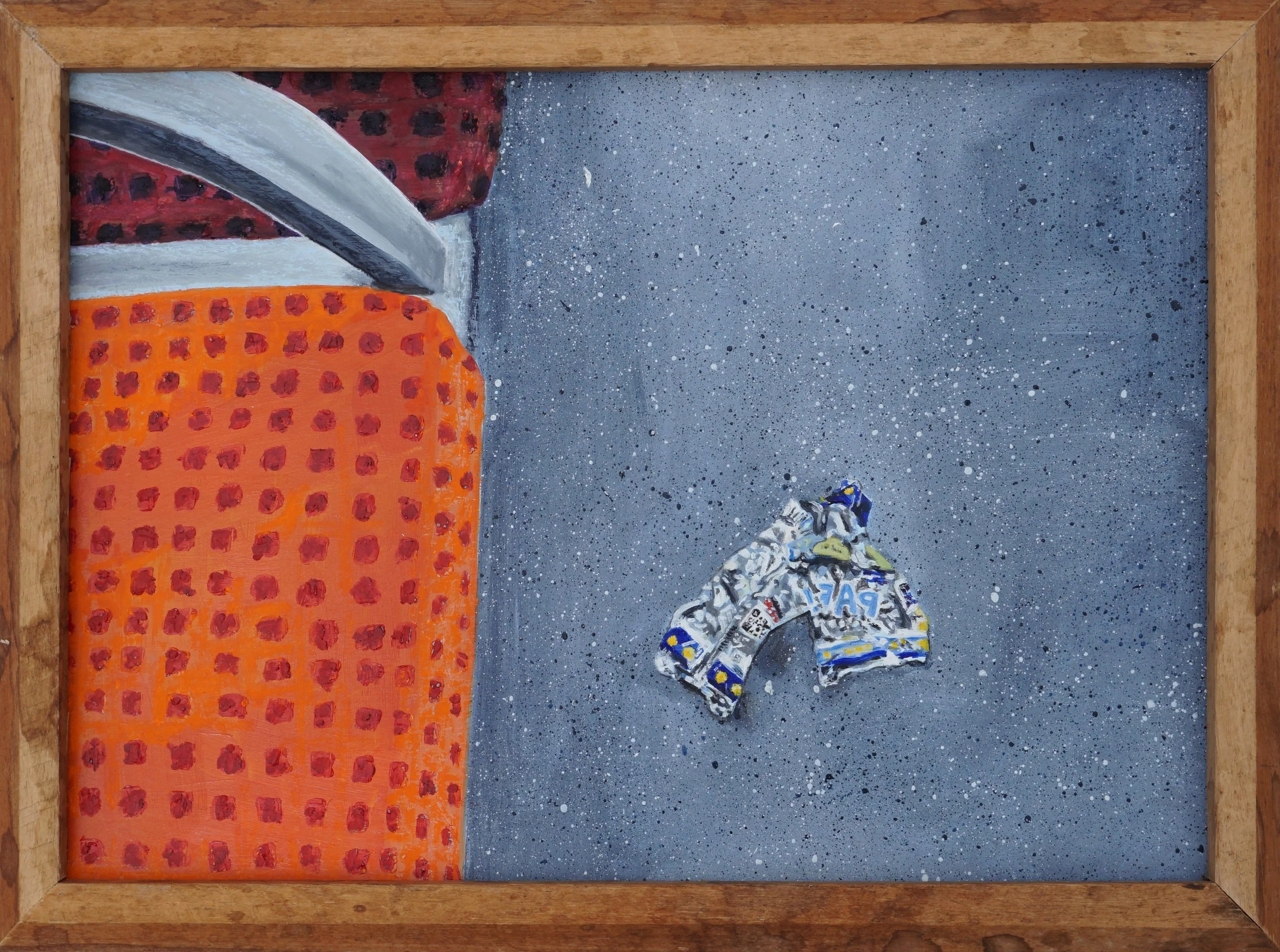 Paris I, oil and oil stick on foam board in artist made frame, 33 x 45cm