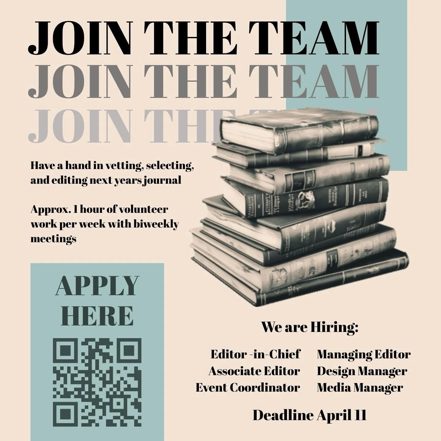 Applications for team members 2025/2026 are open now! Apply by APRIL 11 through the link in bio.