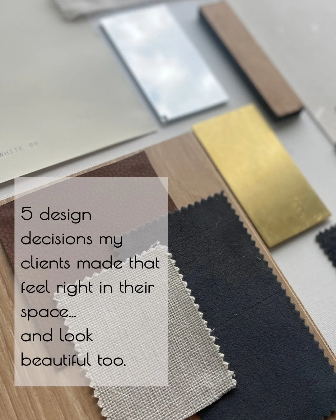 It&rsquo;s big picture thinking, that&rsquo;s what the thing is.

Even though, it might be a case of, &ldquo;oh we need to buy a sofa now&rdquo;, or &ldquo;we need to choose a paint sample&rdquo; each decision you make for a room has to feed into the