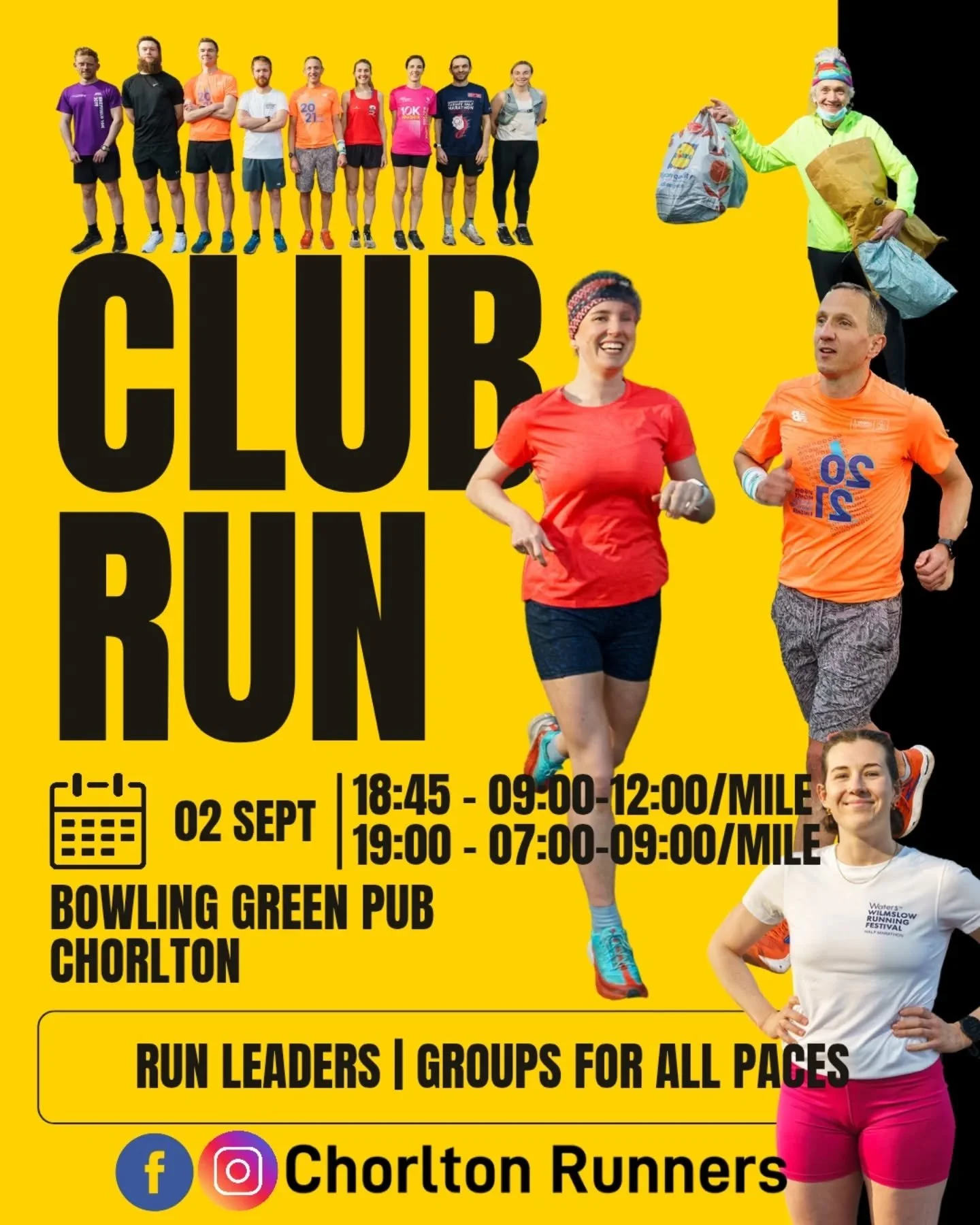 🏃💨CHORLTON RUNNERS🏃&zwj;♀️🎽
❤️🎉TUESDAY CLUB RUN💪🤗
02/09/2025

The Bowling Green Pub, Chorlton 

18:45 for paces between 09:00-12:00min/mile
29:00 for paces 09:00min/mile and quicker

No matter your speed or style, you belong! 💙👟 #RunTogether