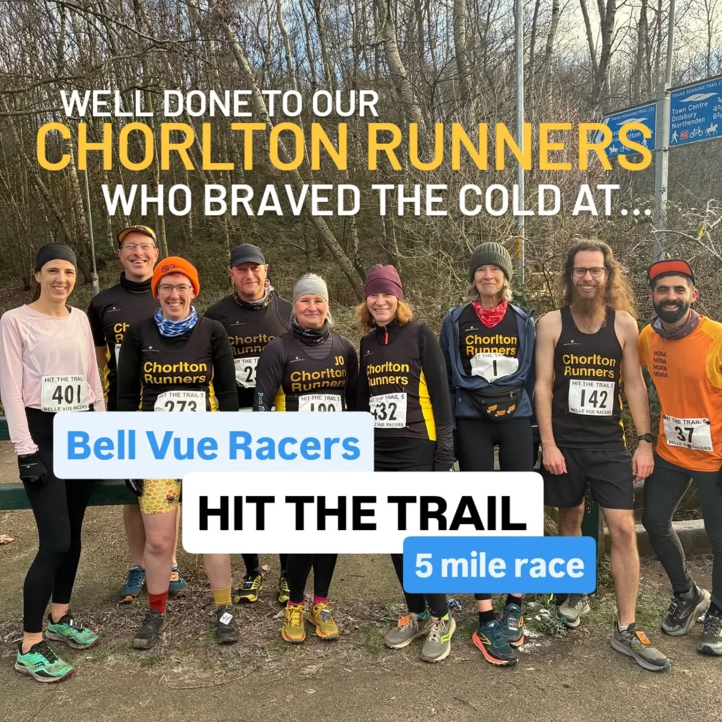 Well done to the 15 Chorlton Runners who braved cool conditions at @belle_vue_racers Hit the Trail five mile race at Reddish Vale. Congratulations to @journo_jogging_mum who was the first female finisher in the first race on our 2026 calendar.

#chor