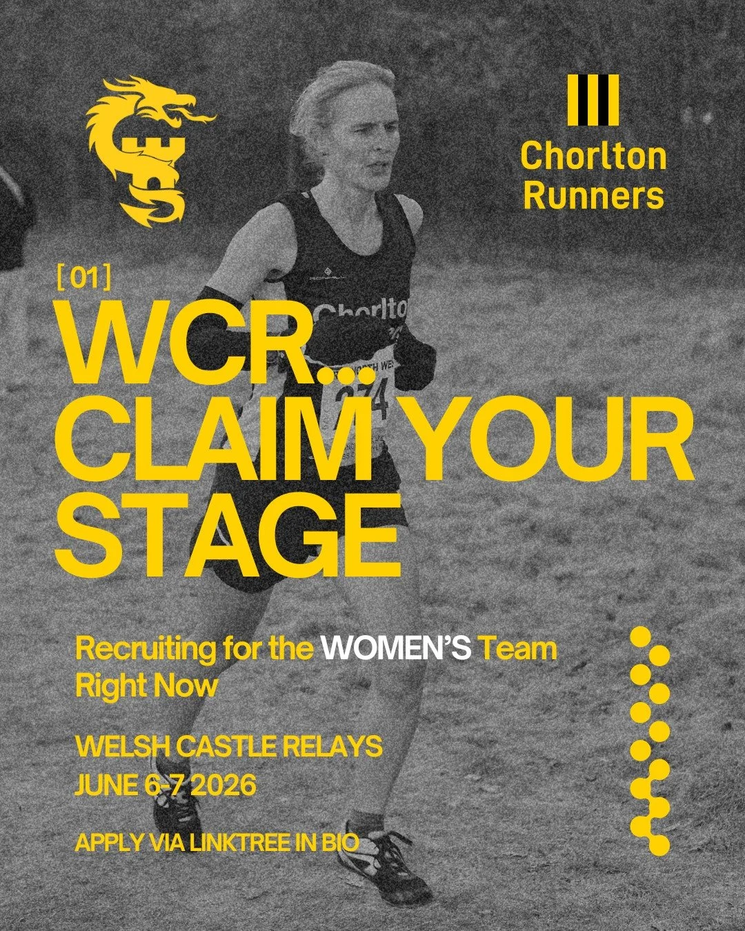 CHORLTON RUNNERS WOMEN: CLAIM YOUR STAGE

Thinking about the Welsh Castles Relay? Go for it!

The Welsh Castles Relay is coming. 6-7th June. We need more women to step up and join the 20-stage journey from North to South Wales.

✅ Sign up by 31/03. 
