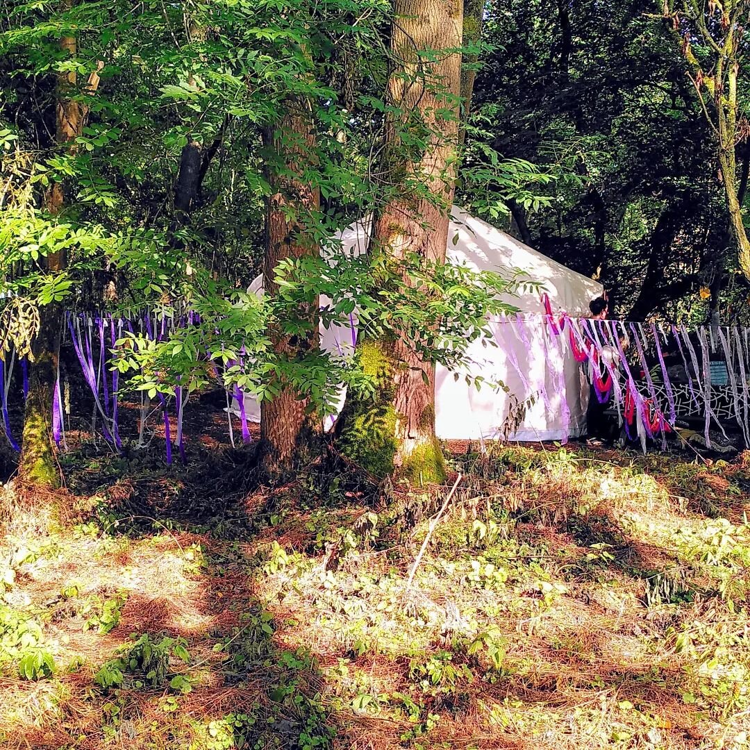 Our 16ft bentwood yurt nestled between the trees at the Land Skills Fair 🌳

We're honoured that our yurt held space for many inspiring conversations and skill sharing workshops. 

We have a lot of respect &amp; admiration for the work that  @landwor
