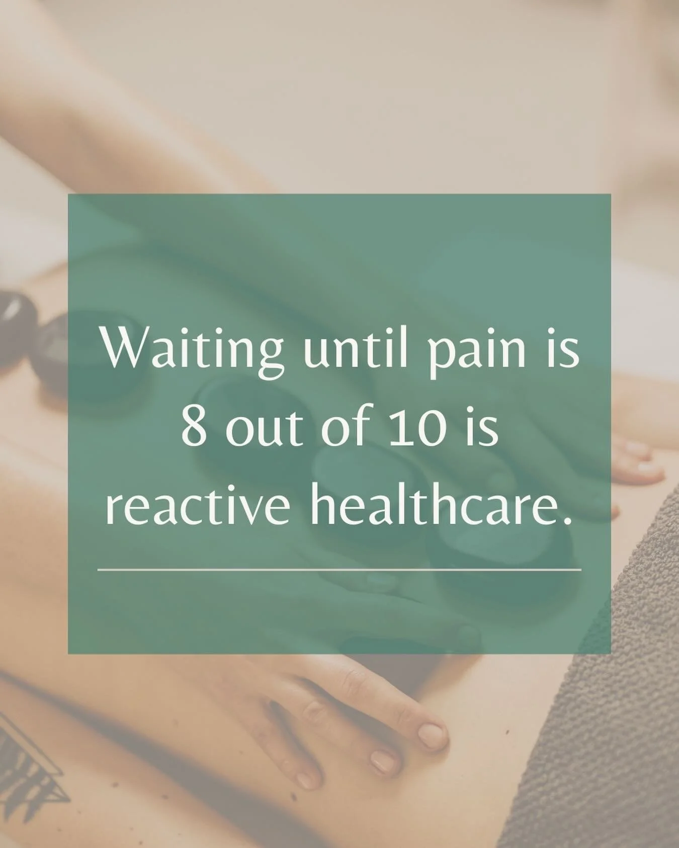 Pain doesn&rsquo;t happen overnight.

By the time it&rsquo;s 8/10, your body has been compensating for weeks&mdash;or months.

Regular massage is proactive care, not a quick fix. It helps:
Reduce muscle tension before it worsens
Support joint mobilit