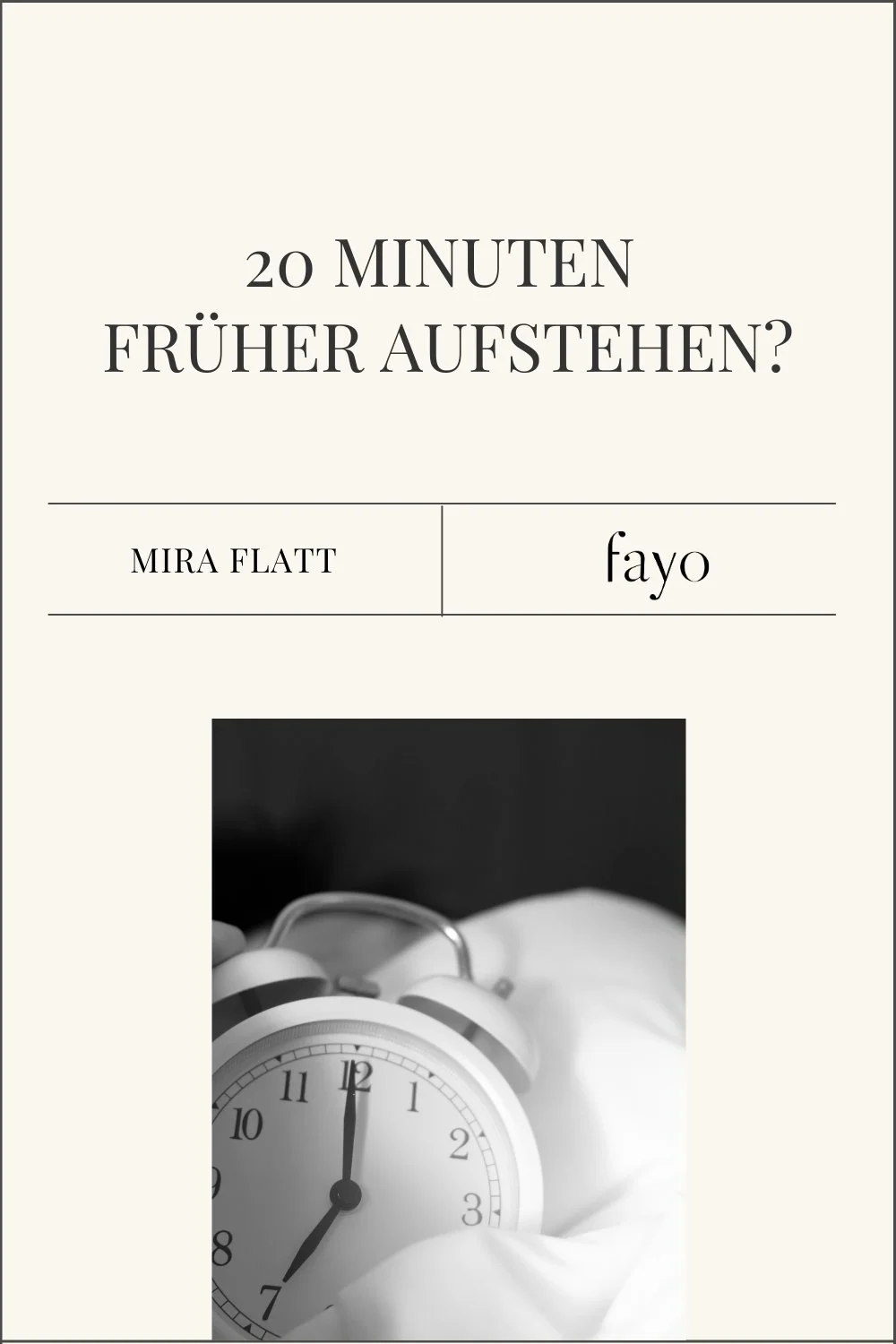 Warum du ab morgen 20 Minuten früher aufstehen solltest