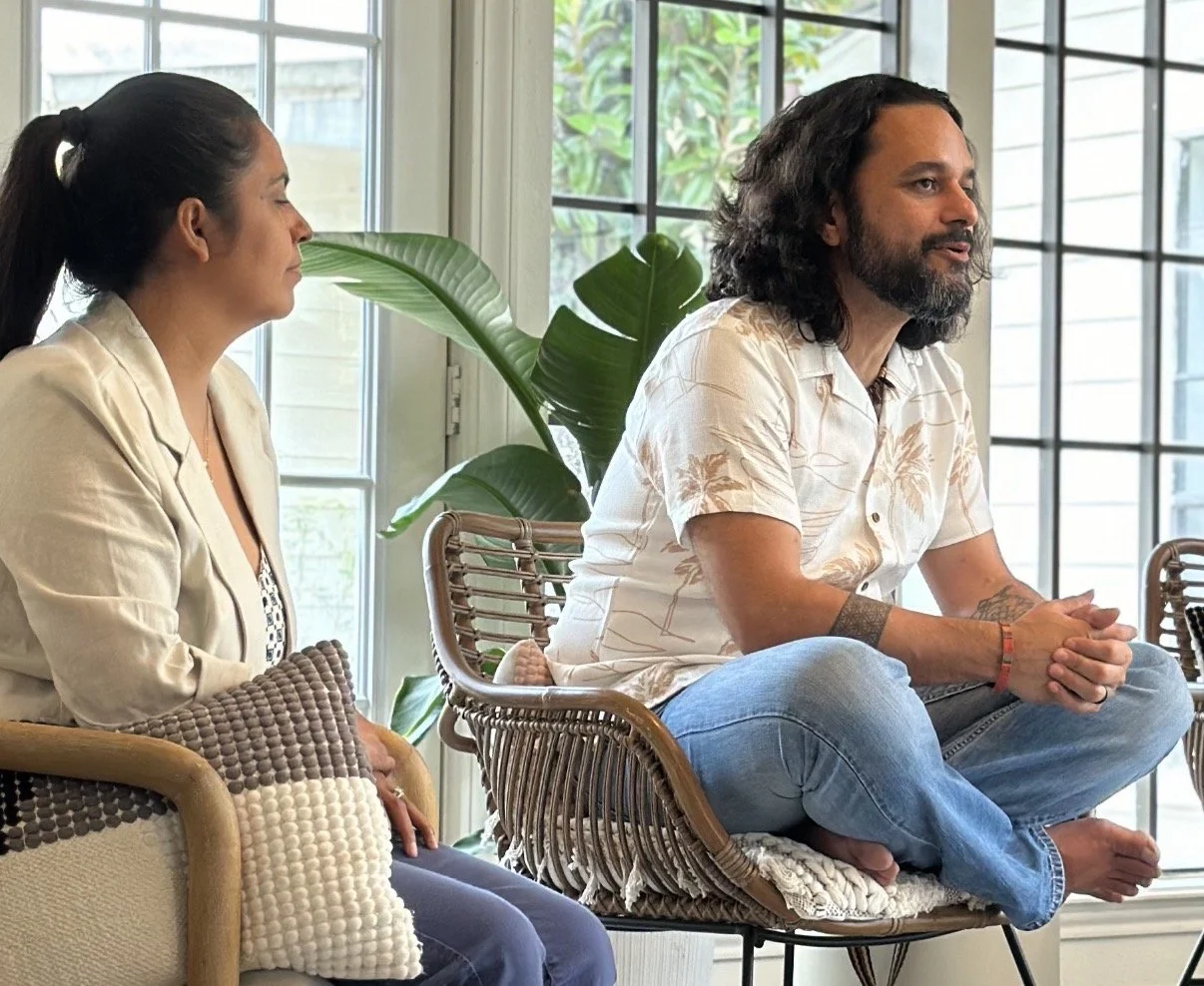Raquel & Sergio Saenz leading conversation during integration session.
