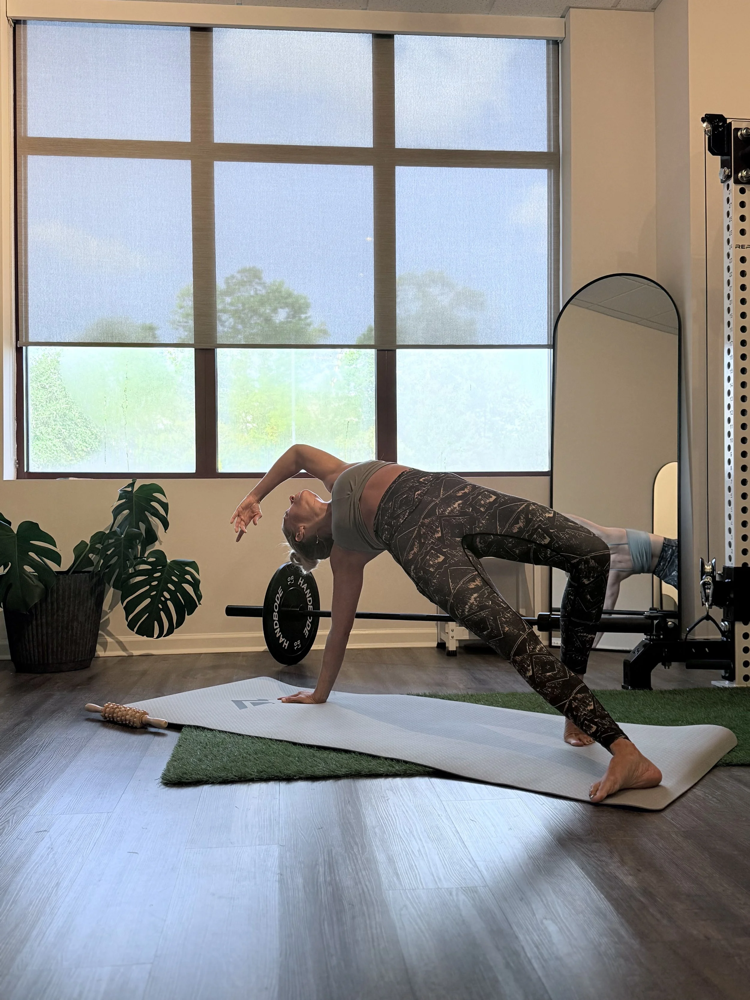 Black silhouette of a person running on a stairs with a cityscape background.