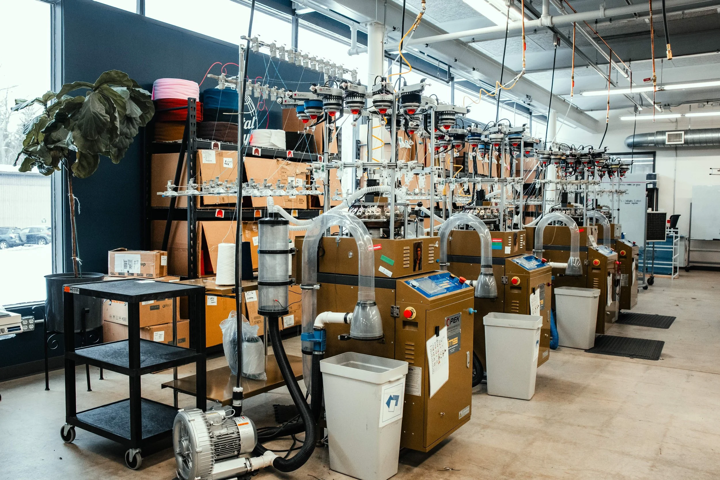 machinery for making custom beanies at fourbital factory in vermont