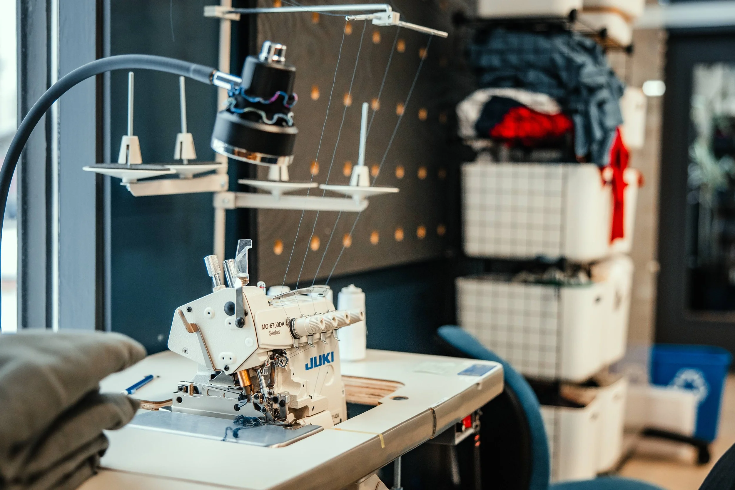 juki sewing machine at fourbital factory in vermont