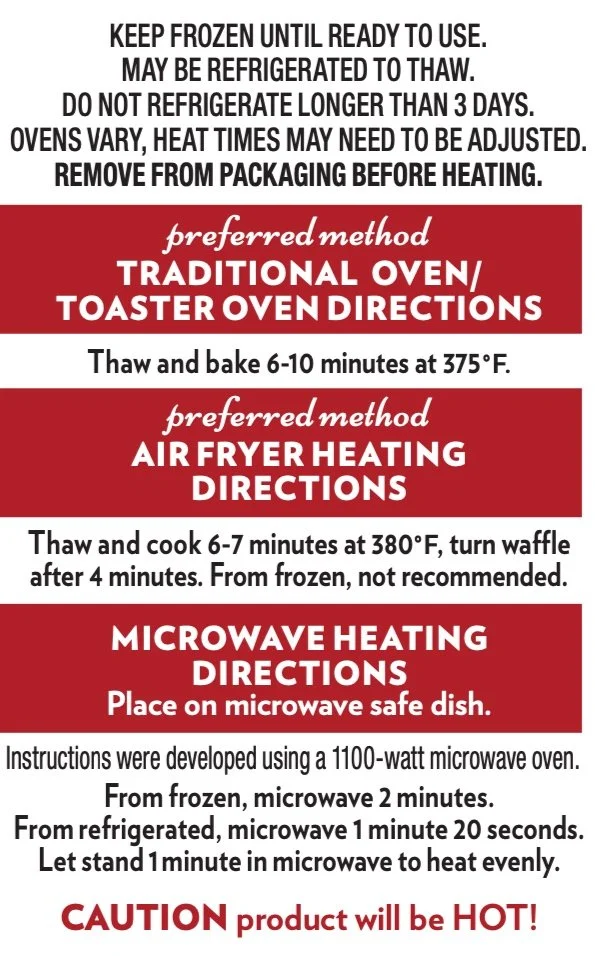 Nordic Waffles Frozen Warming Instructions