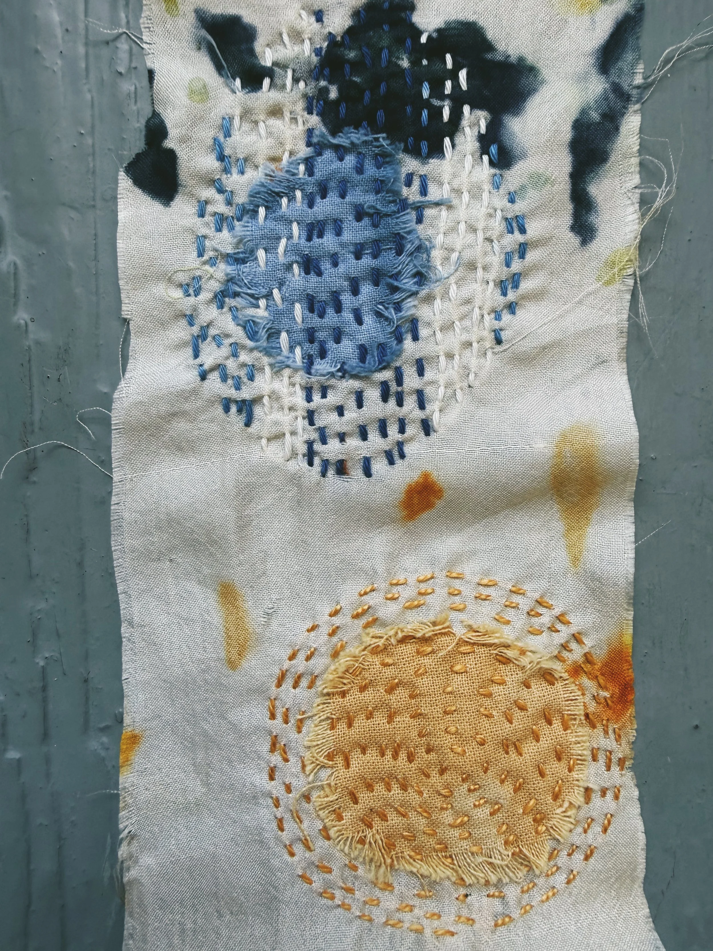 tactile slow stitched scroll