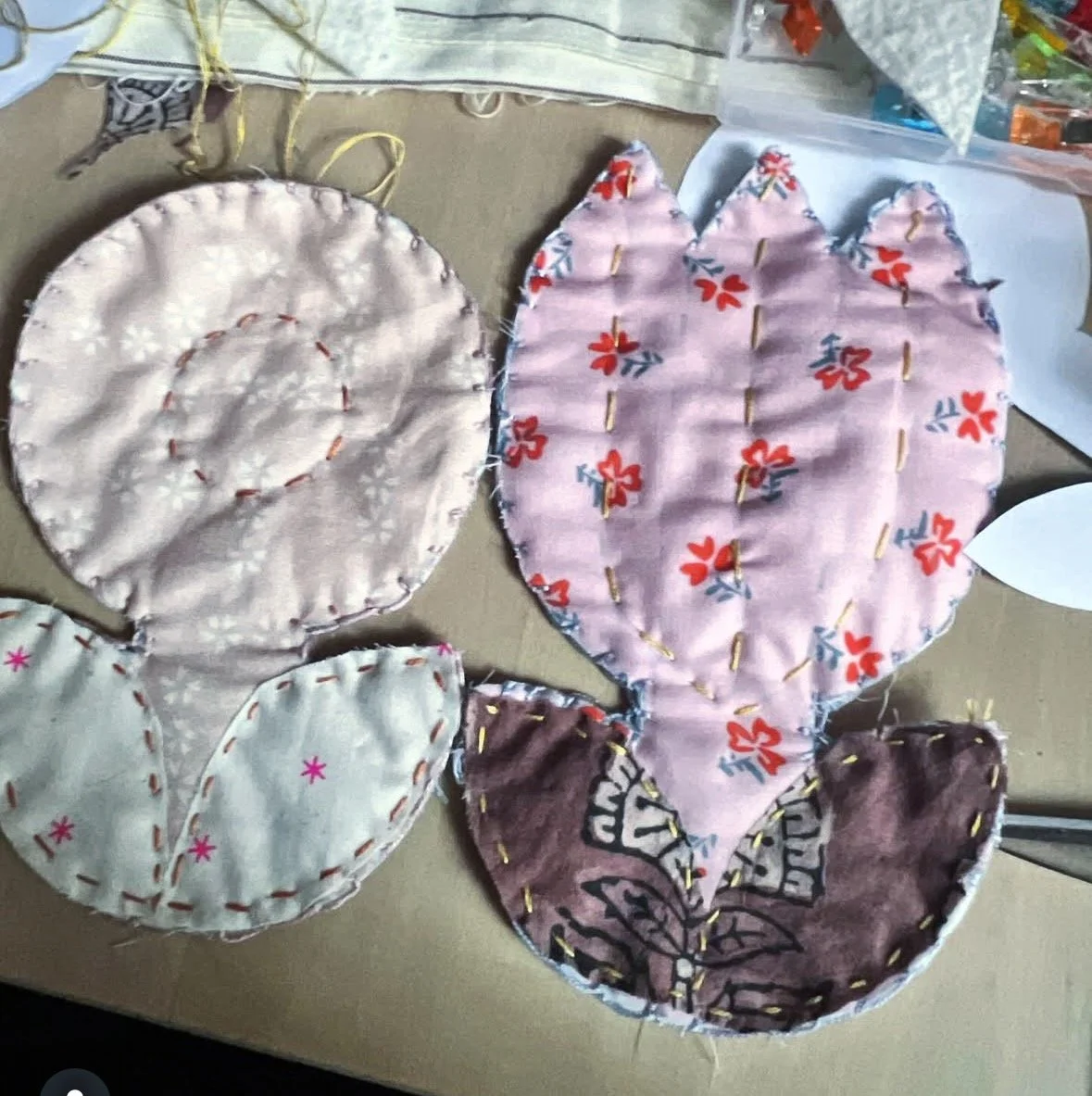 flower mini quilt student example.JPG