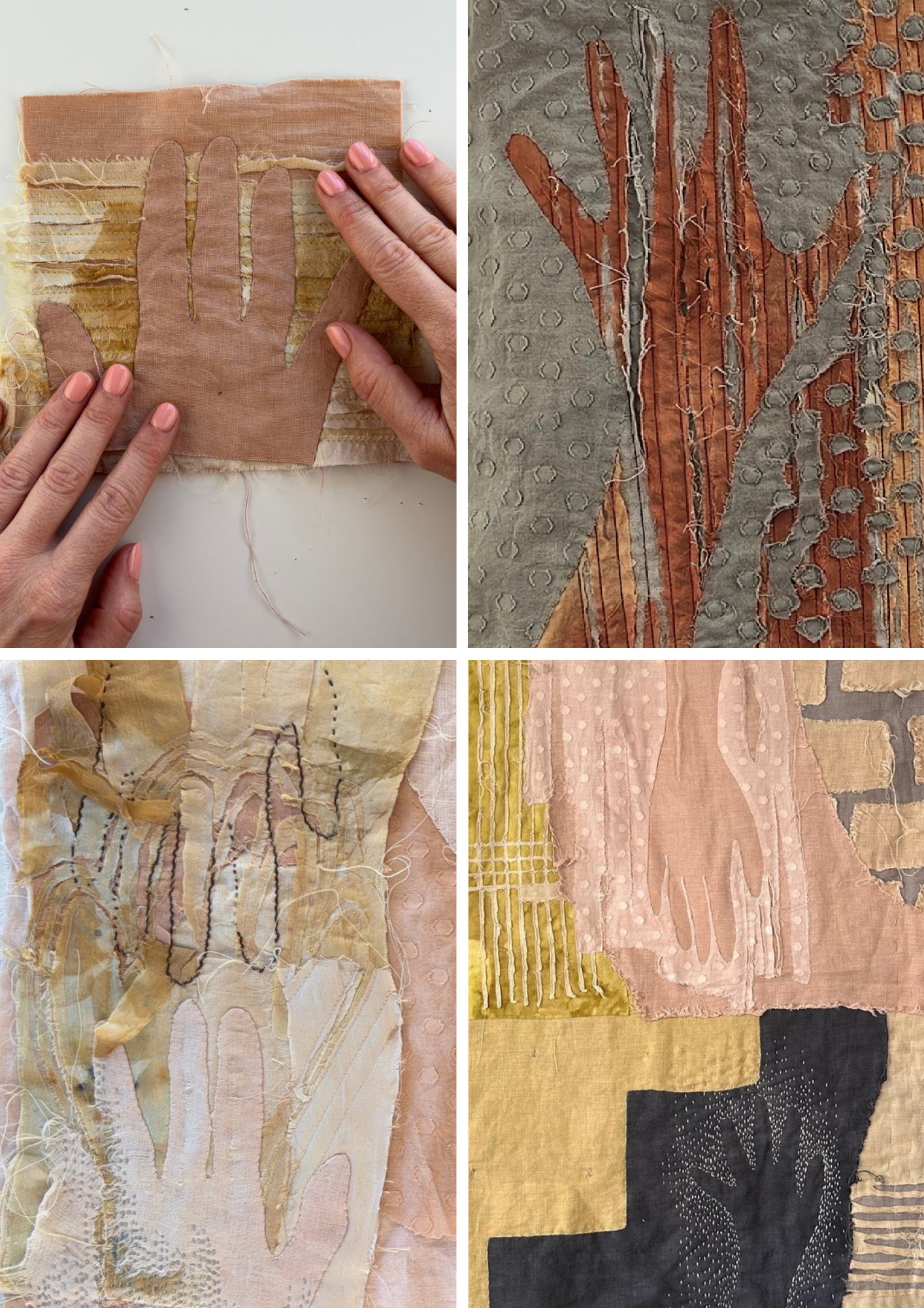 layered textures with hand motif