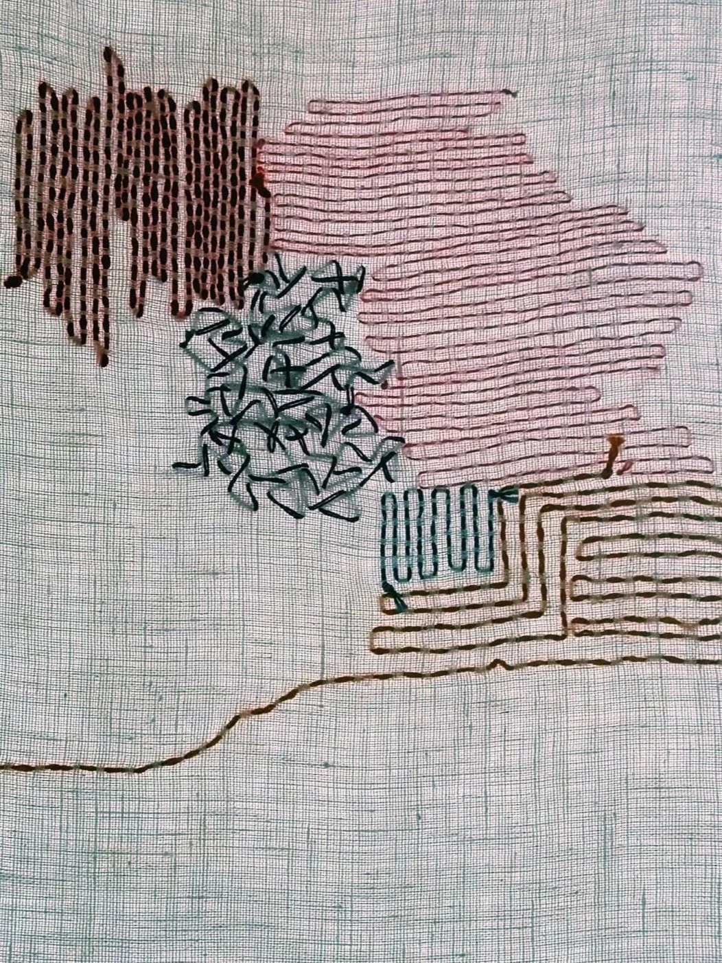 abstract embroidery stitch doodle