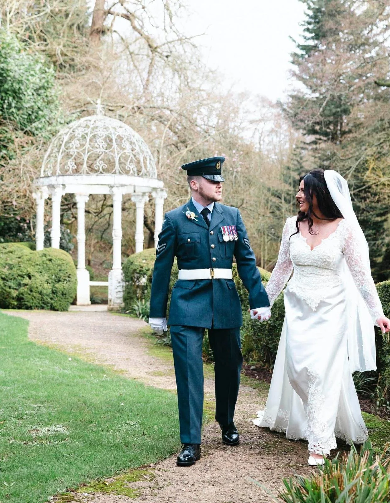 Elegant artificial wedding flowers in a pastel colour palette, perfect for a light and airy countryside wedding.
