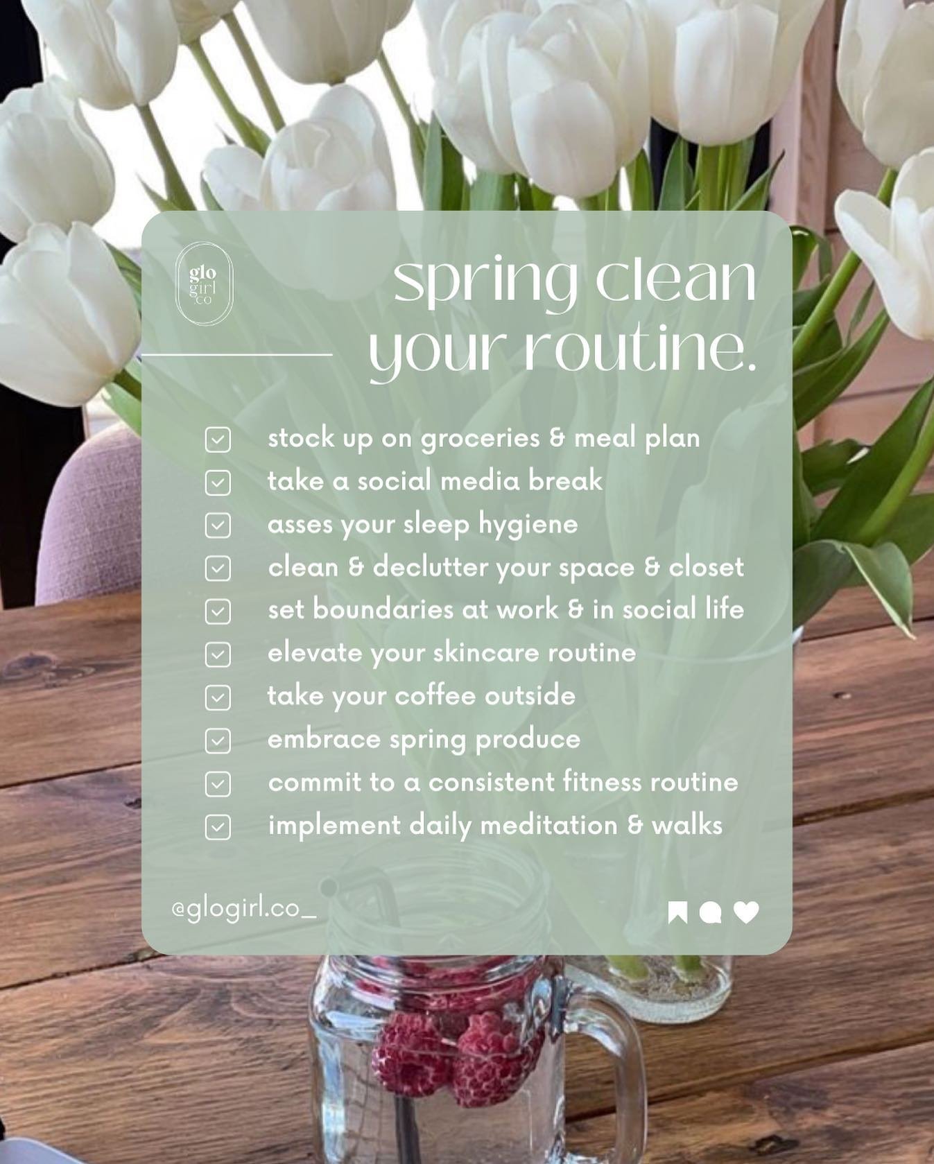 spring cleaning for the soul 🌸💫🧺

#wellnesschecklist #springwellness #springclean #routinereset #healthyhabits