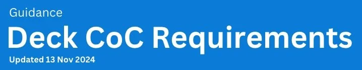 Deck Certificate of Competency Requirements (Updated Nov 13 2024)