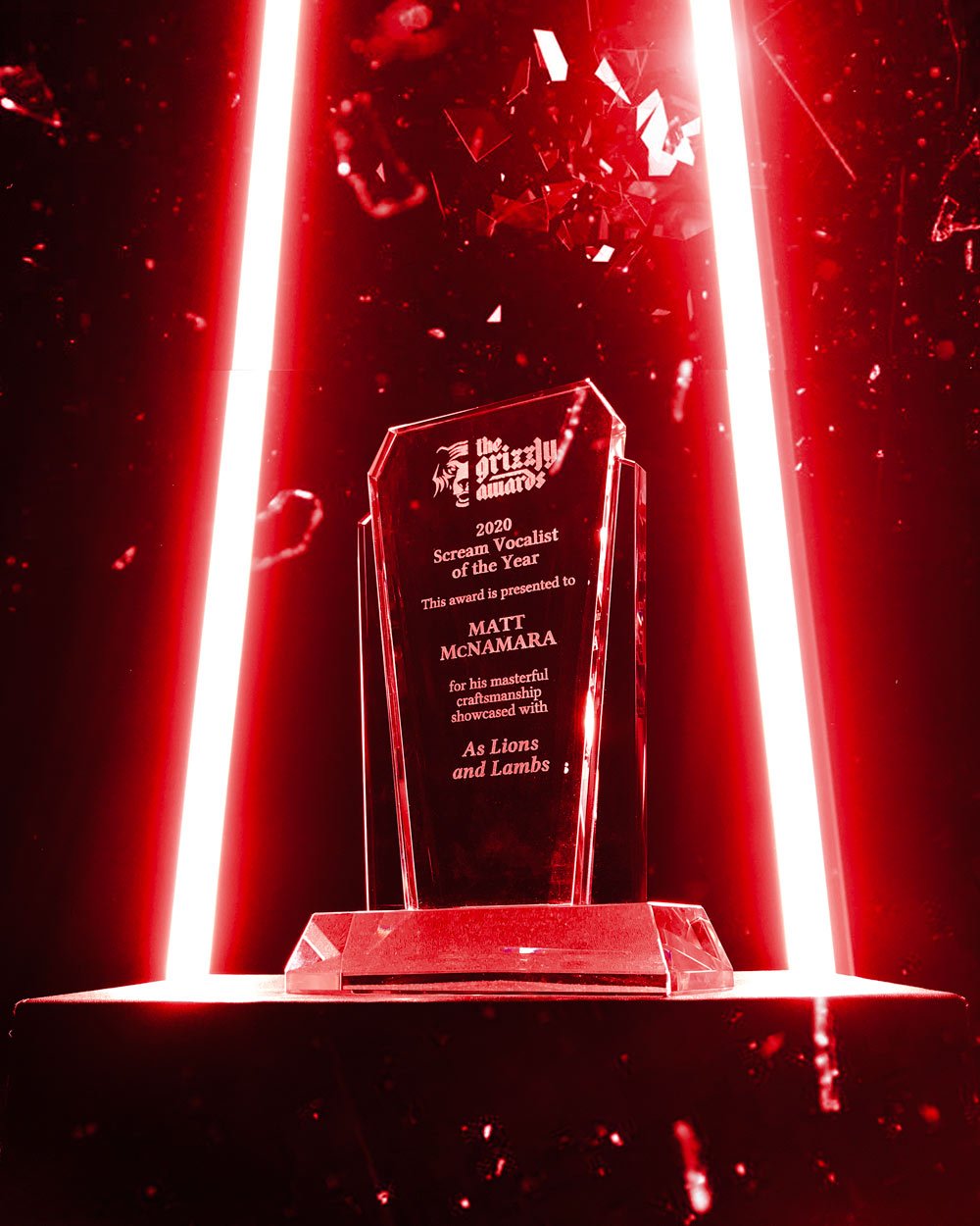 Matt Mcnamara awarded “Scream vocalist of the year” in the Grizzly awards 2020 ceremony