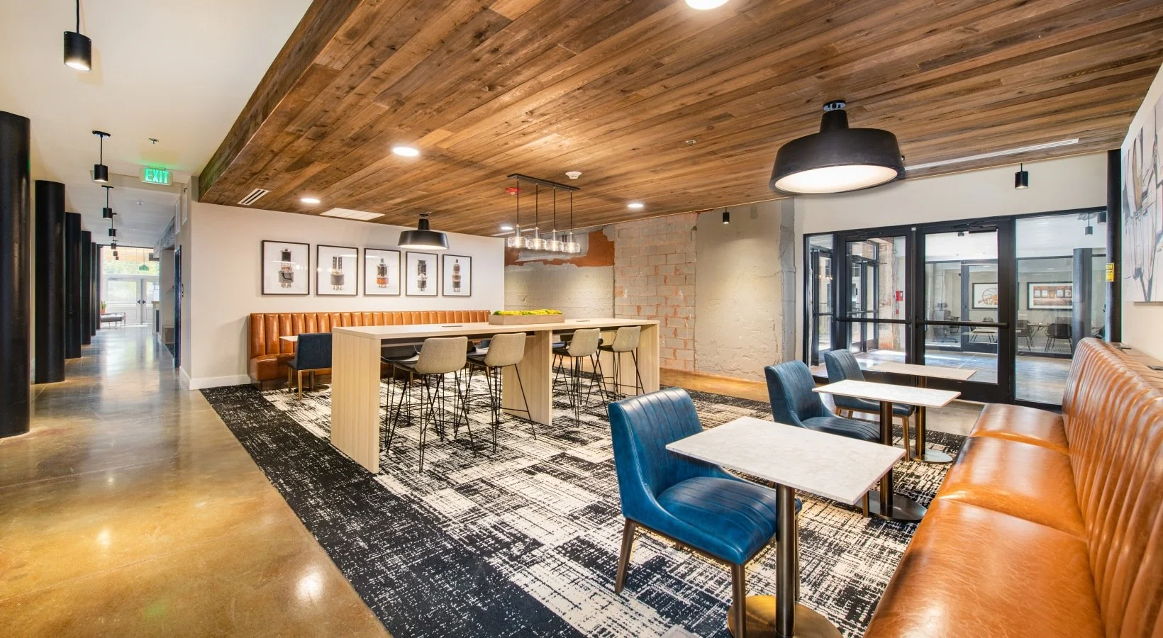 Adapted Reuse On Display in gathering space at Judson Mill Apartments