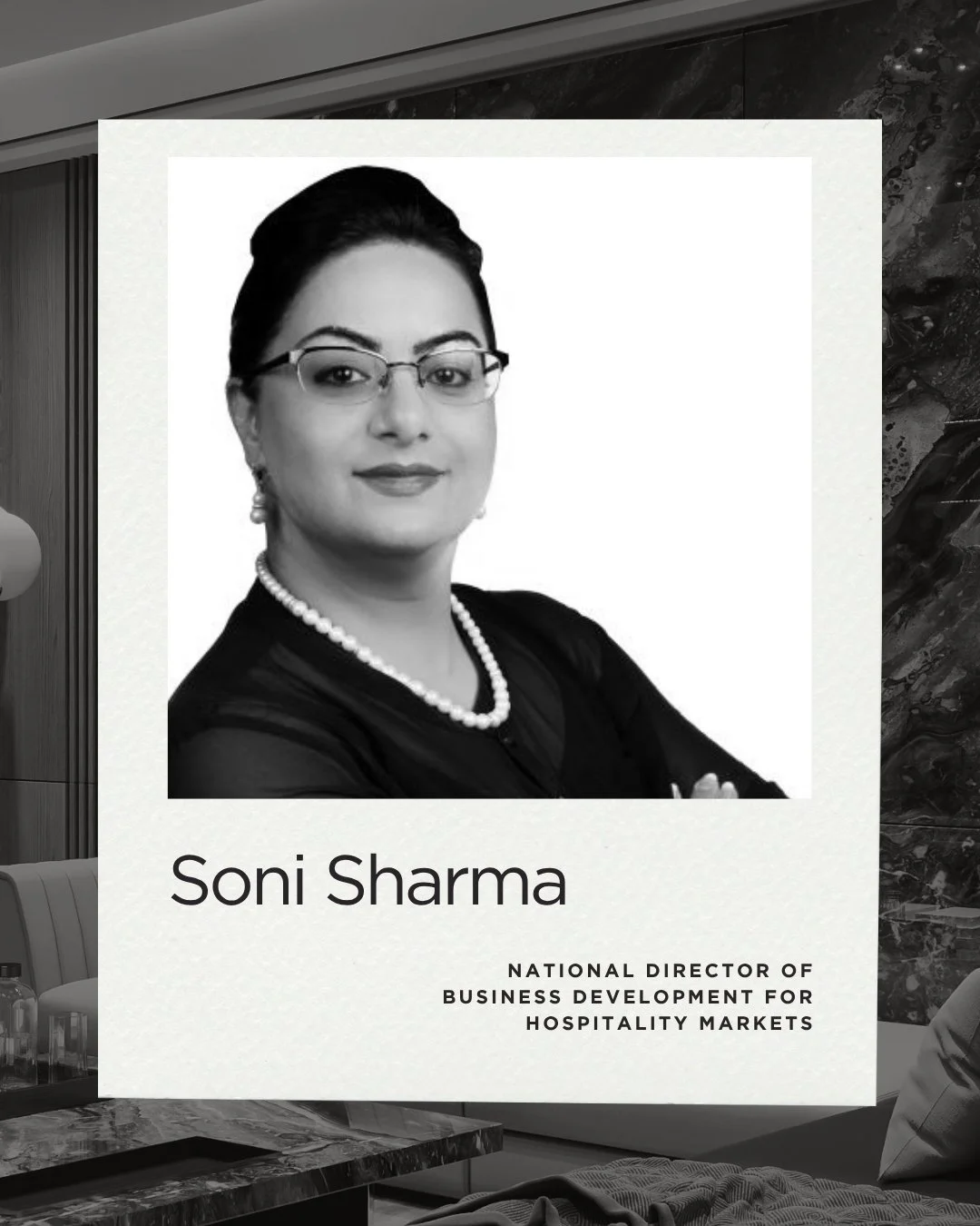 Meet Soni!

Soni Sharma is our National Director of Business Development for Hospitality Markets, bringing years of experience building relationships with hospitality clients and industry partners across the country.

She is a familiar and friendly f