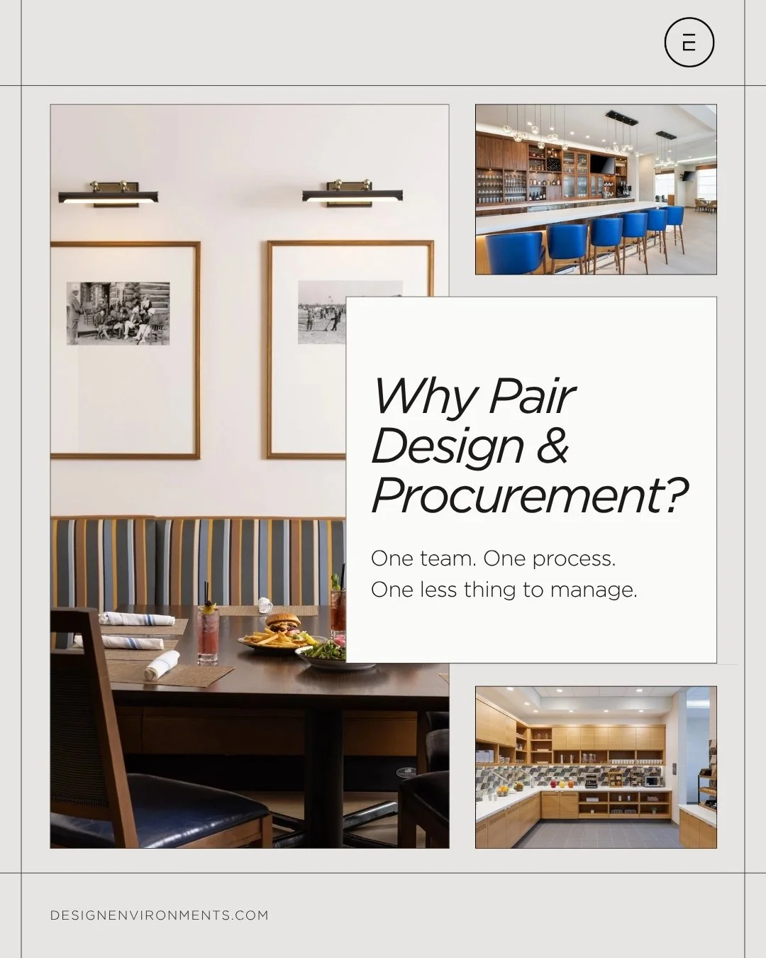 Successful projects involve much more than selecting finishes and furnishings. Behind every installation are product lead times, vendor coordination, delivery schedules, logistics, and countless details that have to stay aligned.

That's why Design E