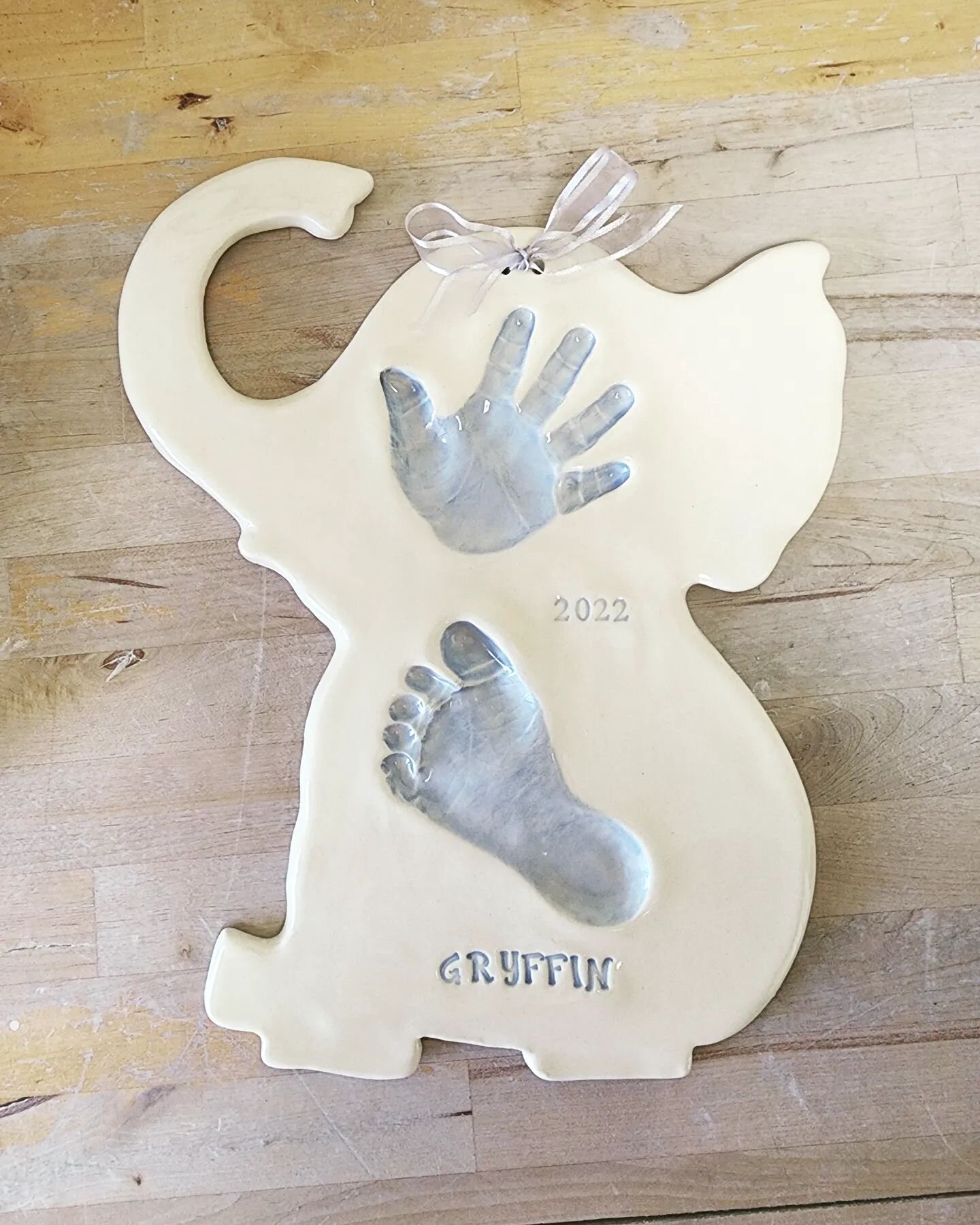 &quot;The elephant is so,
Big and fat;
He walks like this,
He walks like that.

He has no fingers,
He has no toes;

But Oh My! My!
What a long nose!&quot;

#ceramichandprints #ceramicfootprints #ceramicimpressions #customgifts #ceramicimprints #clayh