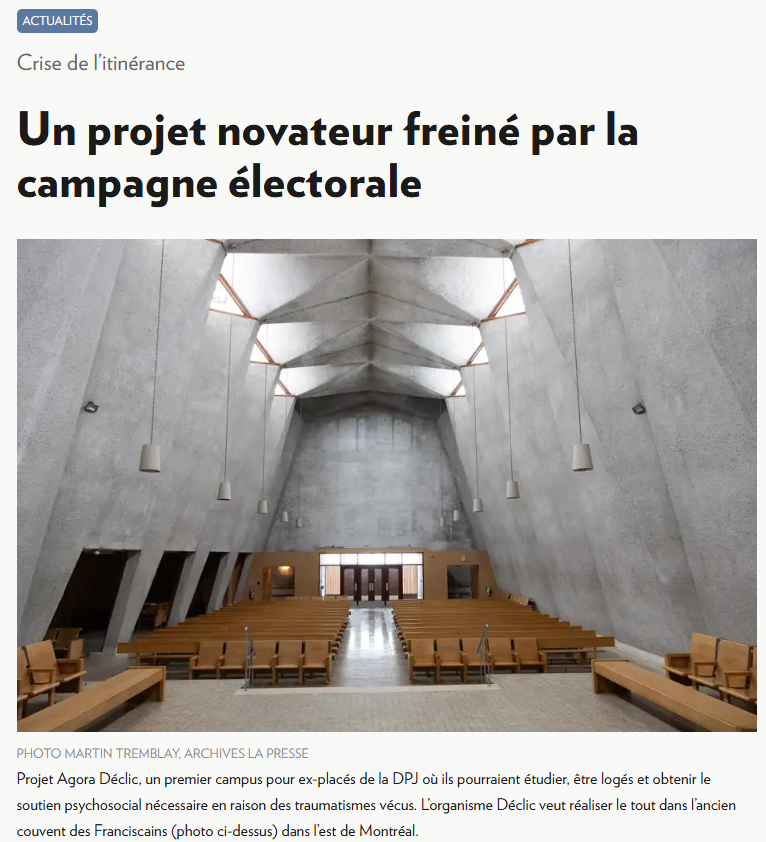 “Un projet novateur freiné par la campagne électorale” - La Presse
