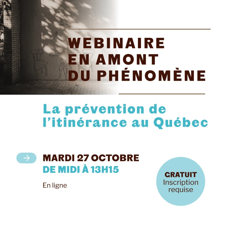 WEBINAIRE SUR LA PRÉVENTION DE L’ITINÉRANCE 